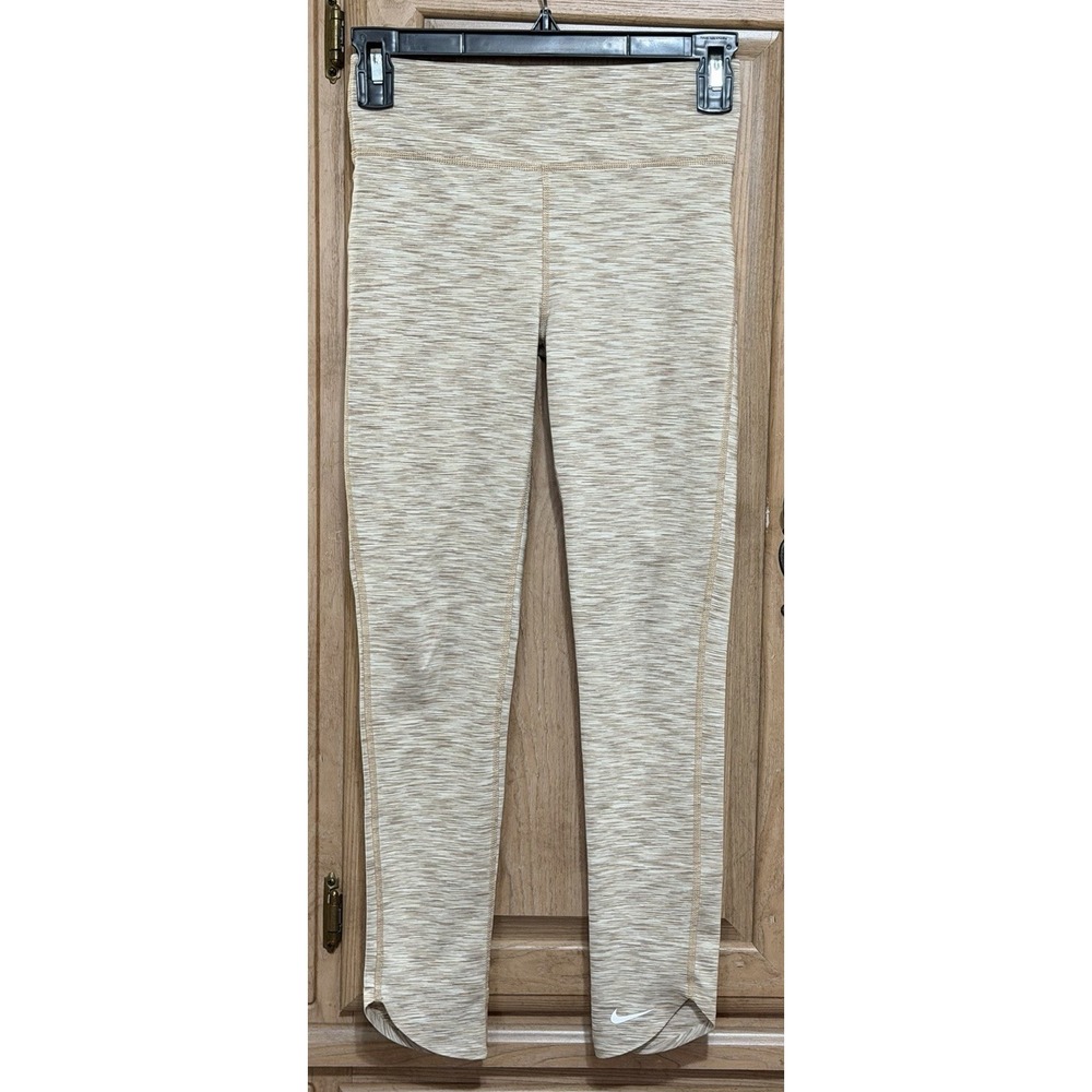Nike Dri-FIT One Tight Leggings Women's Size Medium Tan Space Ankle Cut Out